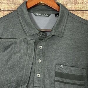 Travis Mathew Polo Shirt Men's Large Golf Performance Stretch‎ Charcoal Gray